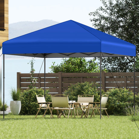 Carpa Cenador Plegable de 10 X 10 Pies con Bolsa de Transporte Portátil y 8 Estacas