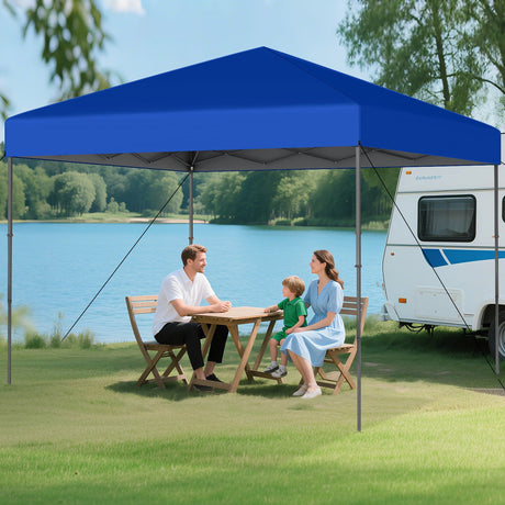 Carpa Cenador Plegable de 10 X 10 Pies con Bolsa de Transporte Portátil y 8 Estacas