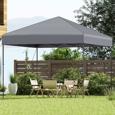 Carpa Cenador Plegable de 10 X 10 Pies con Bolsa de Transporte Portátil y 8 Estacas