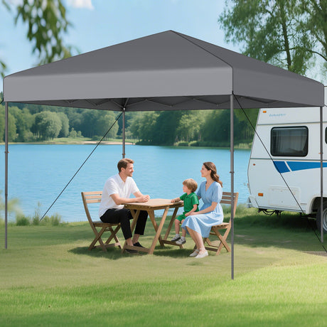 Carpa Cenador Plegable de 10 X 10 Pies con Bolsa de Transporte Portátil y 8 Estacas