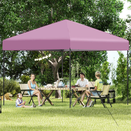 Carpa Cenador Plegable de 10 X 10 Pies con Bolsa de Transporte Portátil y 8 Estacas