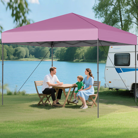 Carpa Cenador Plegable de 10 X 10 Pies con Bolsa de Transporte Portátil y 8 Estacas