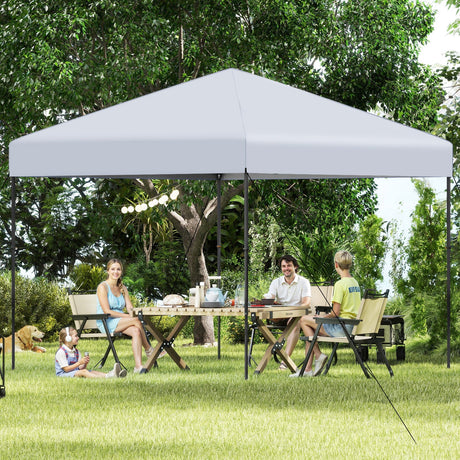 Carpa Cenador Plegable de 10 X 10 Pies con Bolsa de Transporte Portátil y 8 Estacas