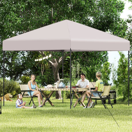 Carpa Cenador Plegable de 10 X 10 Pies con Bolsa de Transporte Portátil y 8 Estacas