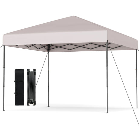 Carpa Cenador Plegable de 10 X 10 Pies con Bolsa de Transporte Portátil y 8 Estacas