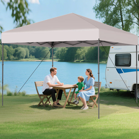Carpa Cenador Plegable de 10 X 10 Pies con Bolsa de Transporte Portátil y 8 Estacas