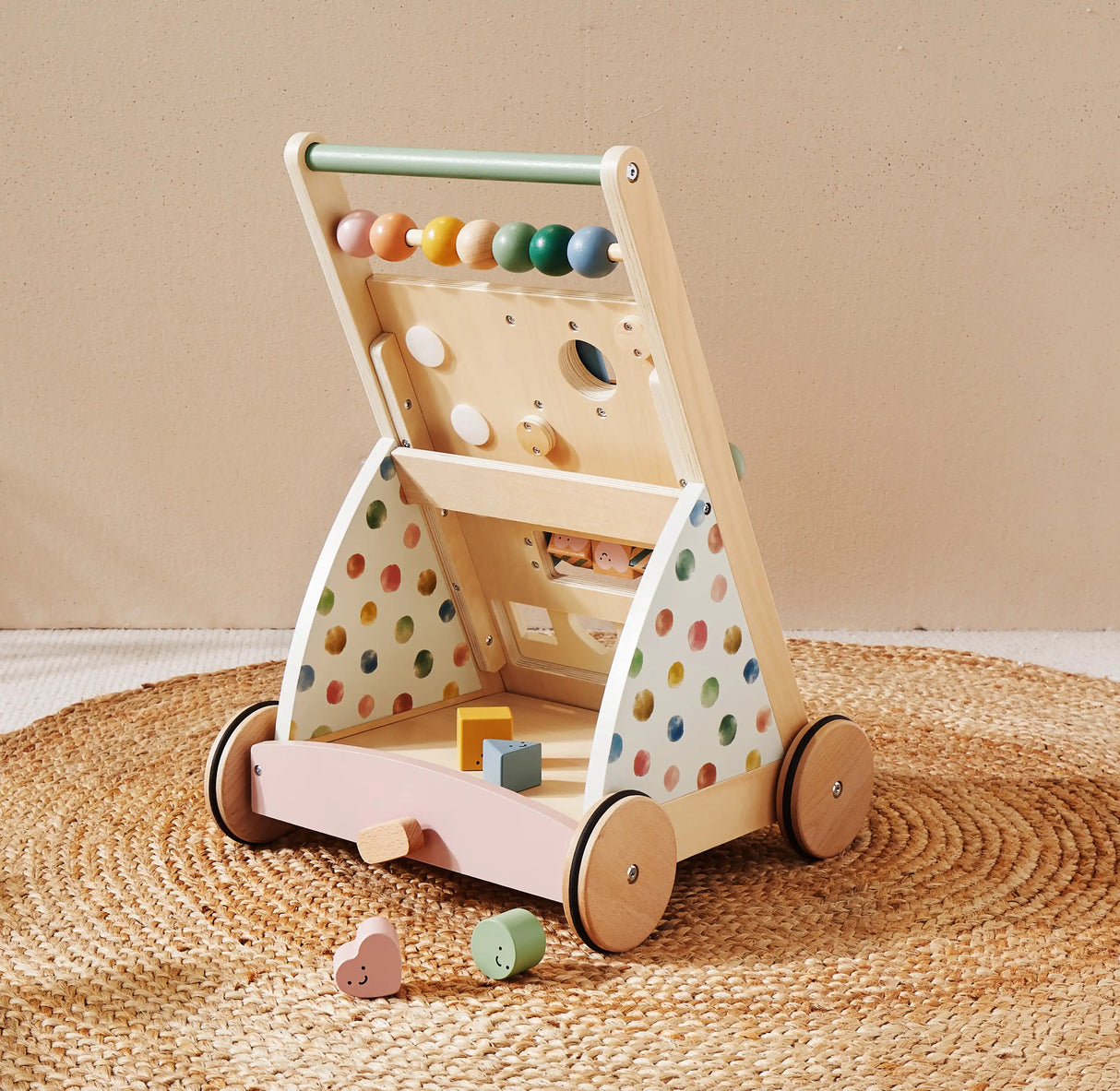 Andador de madera natural versátil Tiny Land® para bebés