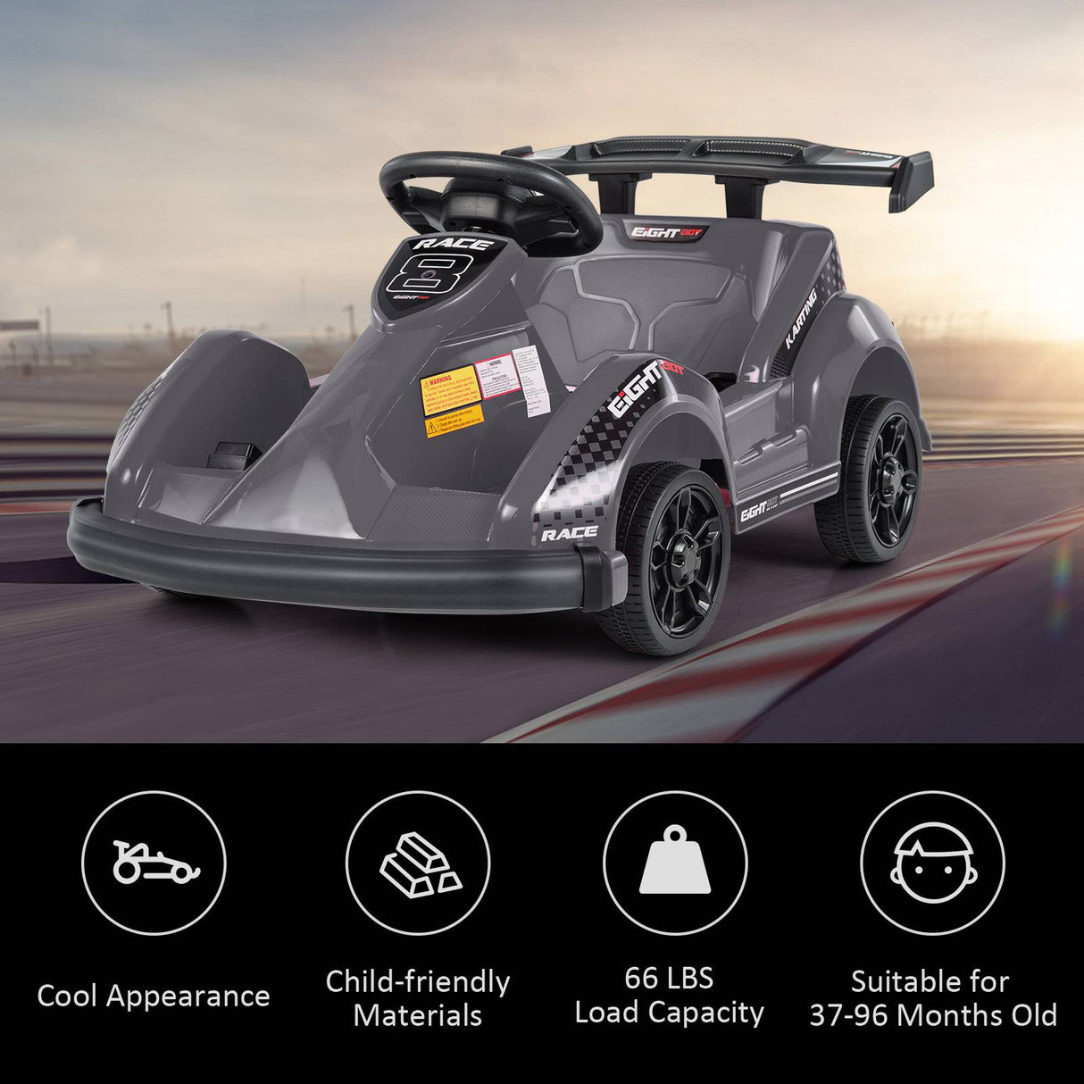 Coche Eléctrico de 6V para Niños con Control Remoto y Cinturón de Seguridad