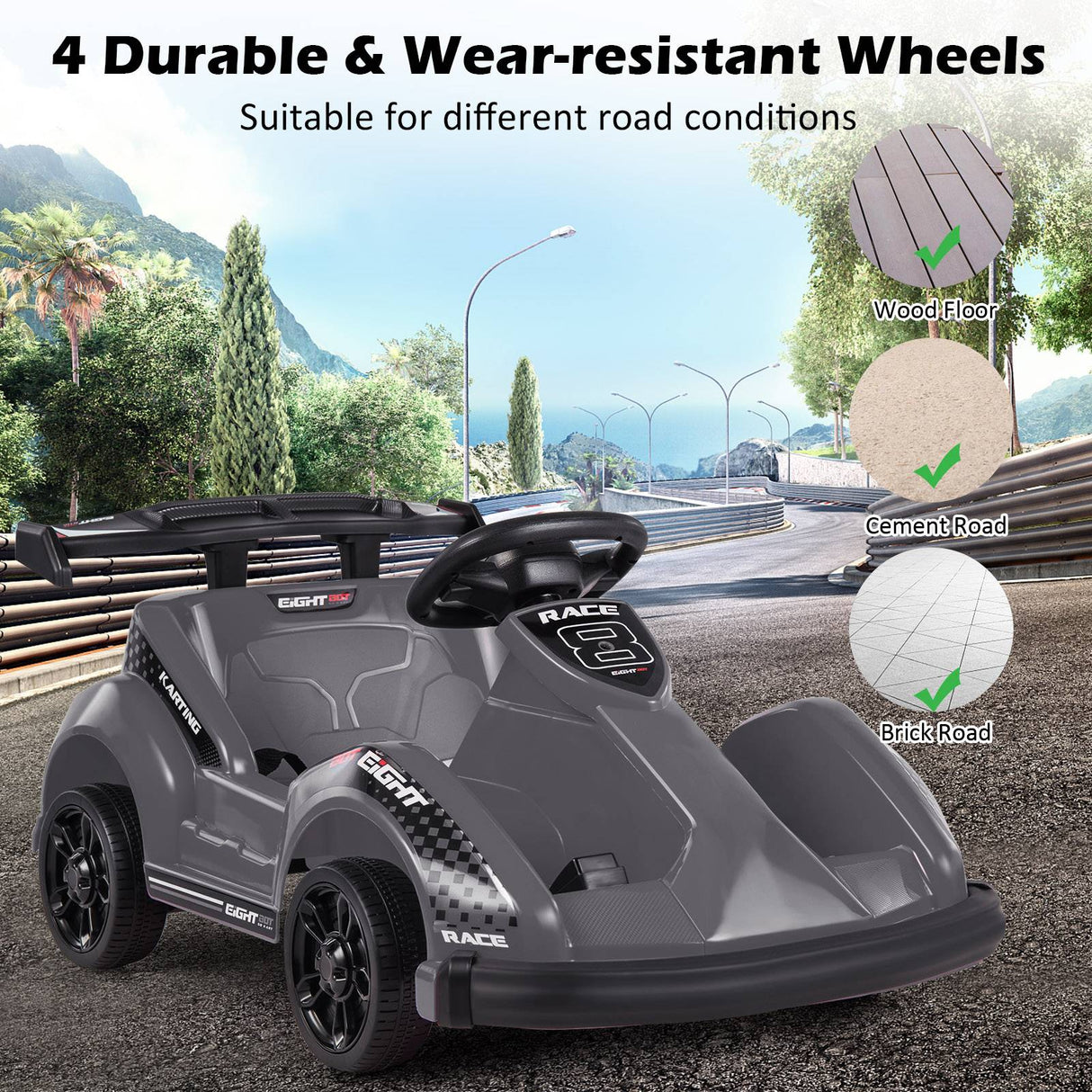 Coche Eléctrico de 6V para Niños con Control Remoto y Cinturón de Seguridad