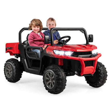 Camión Volquete para Niños de 12V y 2 Asientos con Caja Basculante y Pala