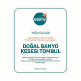 Balmy Natural Loofah Bath Pouch - Gentle Exfoliating Glove for Oily Skin, Natural Skincare