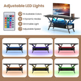 Mueble de TV para televisores de 65 pulgadas con enchufes y luces LED
