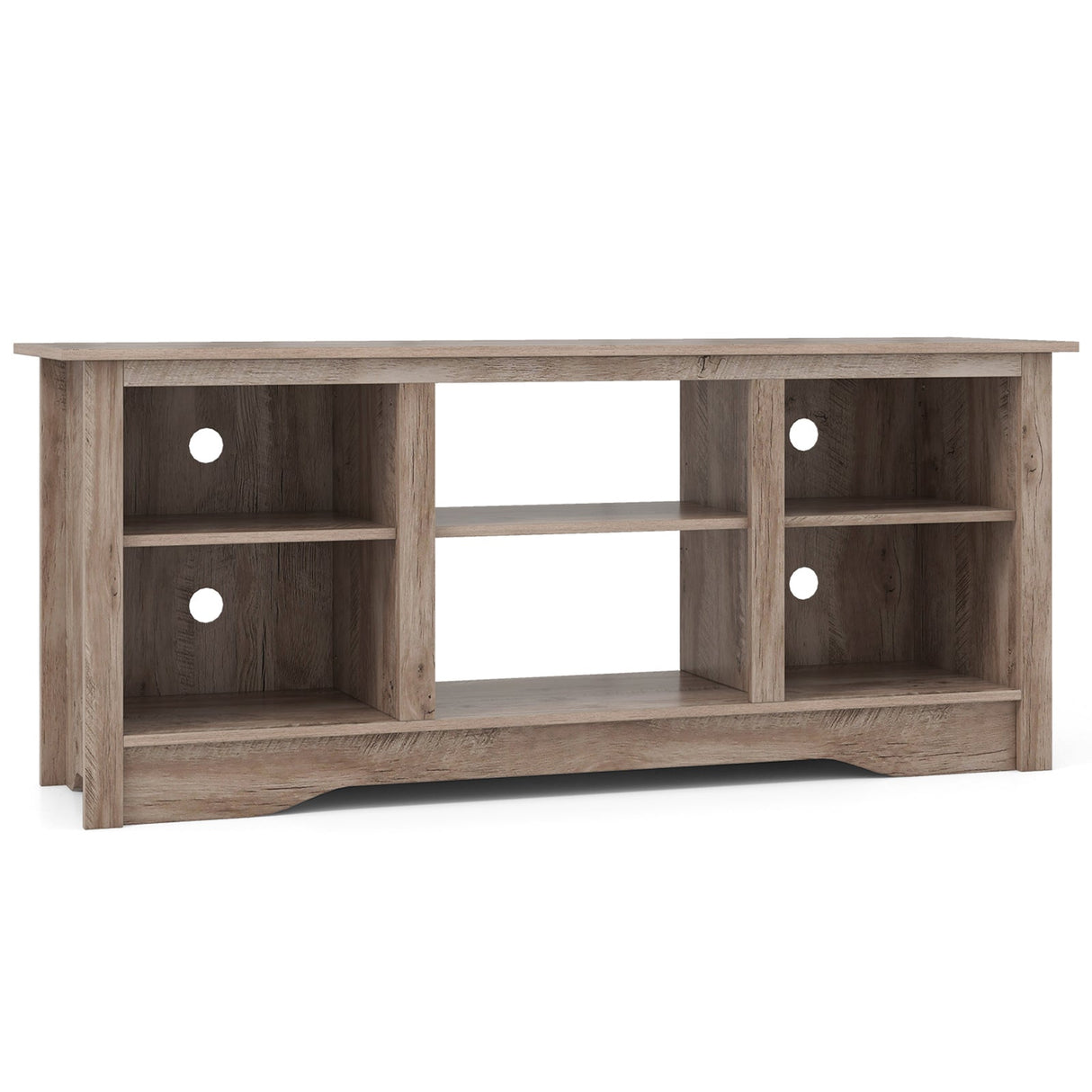 TV Stand for up to 65 Inch Flat Screen TVs with Adjustable Shelves for 18 Inch Electric Fireplace (Not Included)