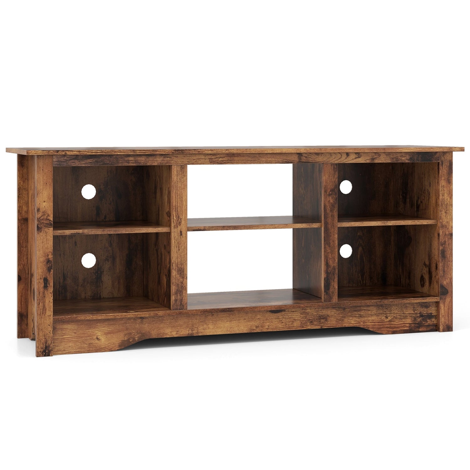 TV Stand for up to 65 Inch Flat Screen TVs with Adjustable Shelves for 18 Inch Electric Fireplace (Not Included)