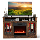 Mueble de TV con chimenea eléctrica, luces LED y controles remotos para televisores de hasta 40 pulgadas