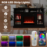 Mueble de TV con chimenea eléctrica, luces LED y controles remotos para televisores de hasta 40 pulgadas