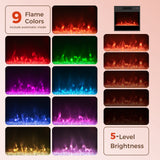 Mueble de TV con chimenea eléctrica, luces LED y controles remotos para televisores de hasta 40 pulgadas