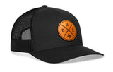 Dallas Trucker Hat Leather  |  Black DAL X Snapback