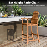Tall Adirondack Chair with Armrests and Footrest for Deck