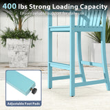 Tall Adirondack Chair with Armrests and Footrest for Deck