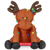 Reno Inflable de Navidad de 8.5 Pies de Alto con 24 Luces LED de Cadena
