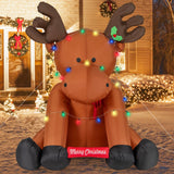 Reno Inflable de Navidad de 8.5 Pies de Alto con 24 Luces LED de Cadena