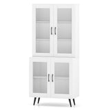 Alacena de cocina alta de 70.5 pulgadas con 4 puertas transparentes