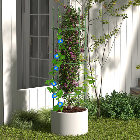 Enrejado de Jardín de 3 Unidades, Soportes para Plantas de 101 cm de Alto con Clips y Ataduras