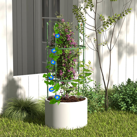 Enrejado de Jardín de 3 Unidades, Soportes para Plantas de 101 cm de Alto con Clips y Ataduras