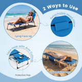 Tanning Chair with Face Arm Holes Portable Sunbathing Chair