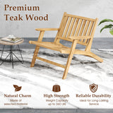 Teak Wood Outdoor Reclining Chair with Comfortable Backrest and Armrests