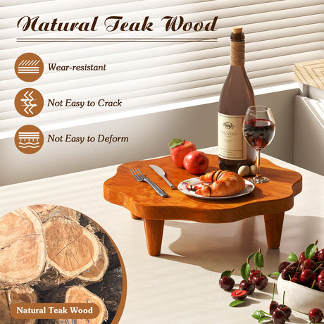 Soporte de pedestal de madera de teca de 16" para aromas y aperitivos