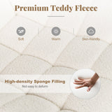 Sillón de oficina sin brazos Teddy Fleece, silla de tocador para maquillaje - Blanco