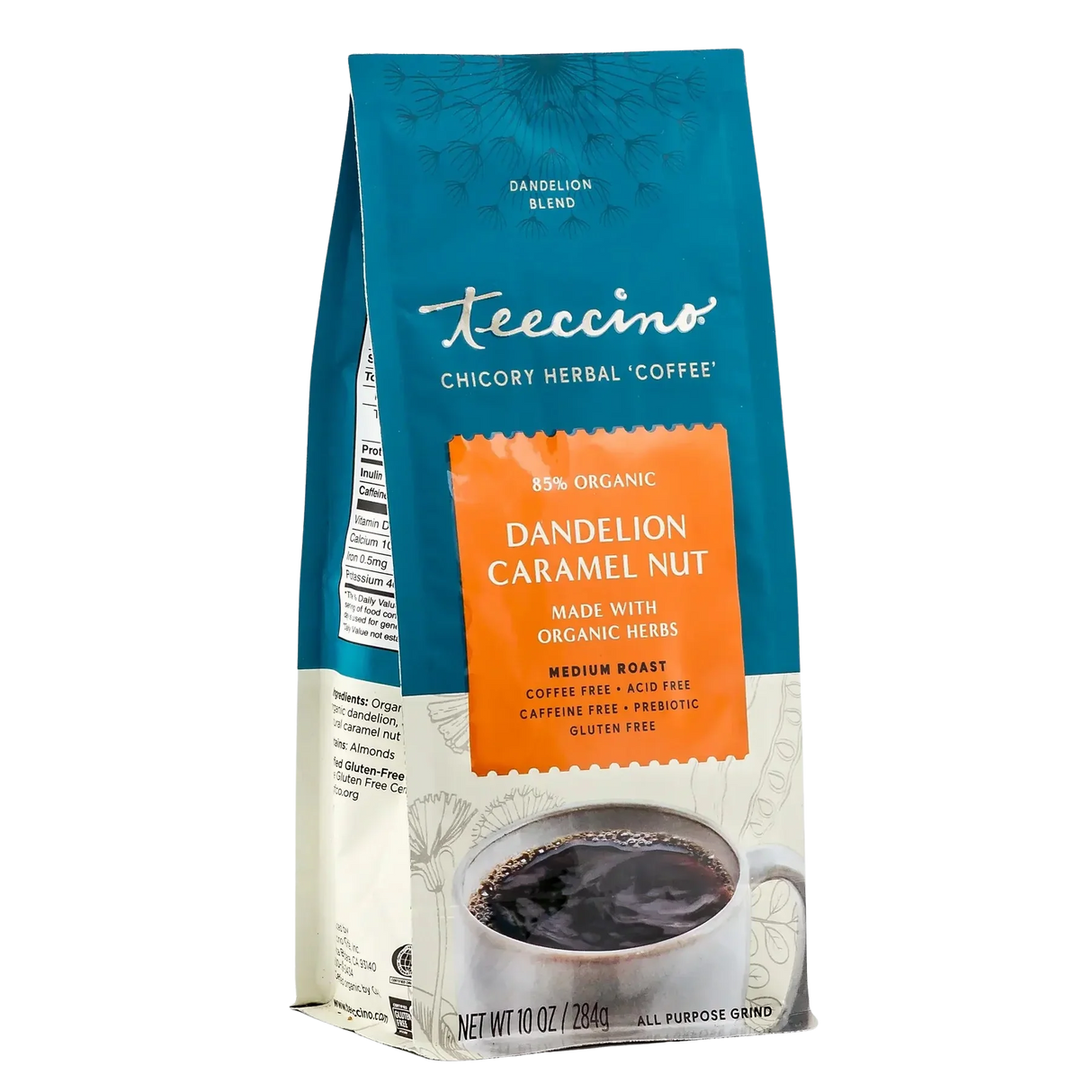 Café Herbal de Achicoria, Diente de León, Caramelo y Nuez