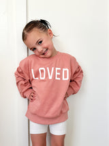 Sudadera con cuello redondo Loved - Rojo o Rosa
