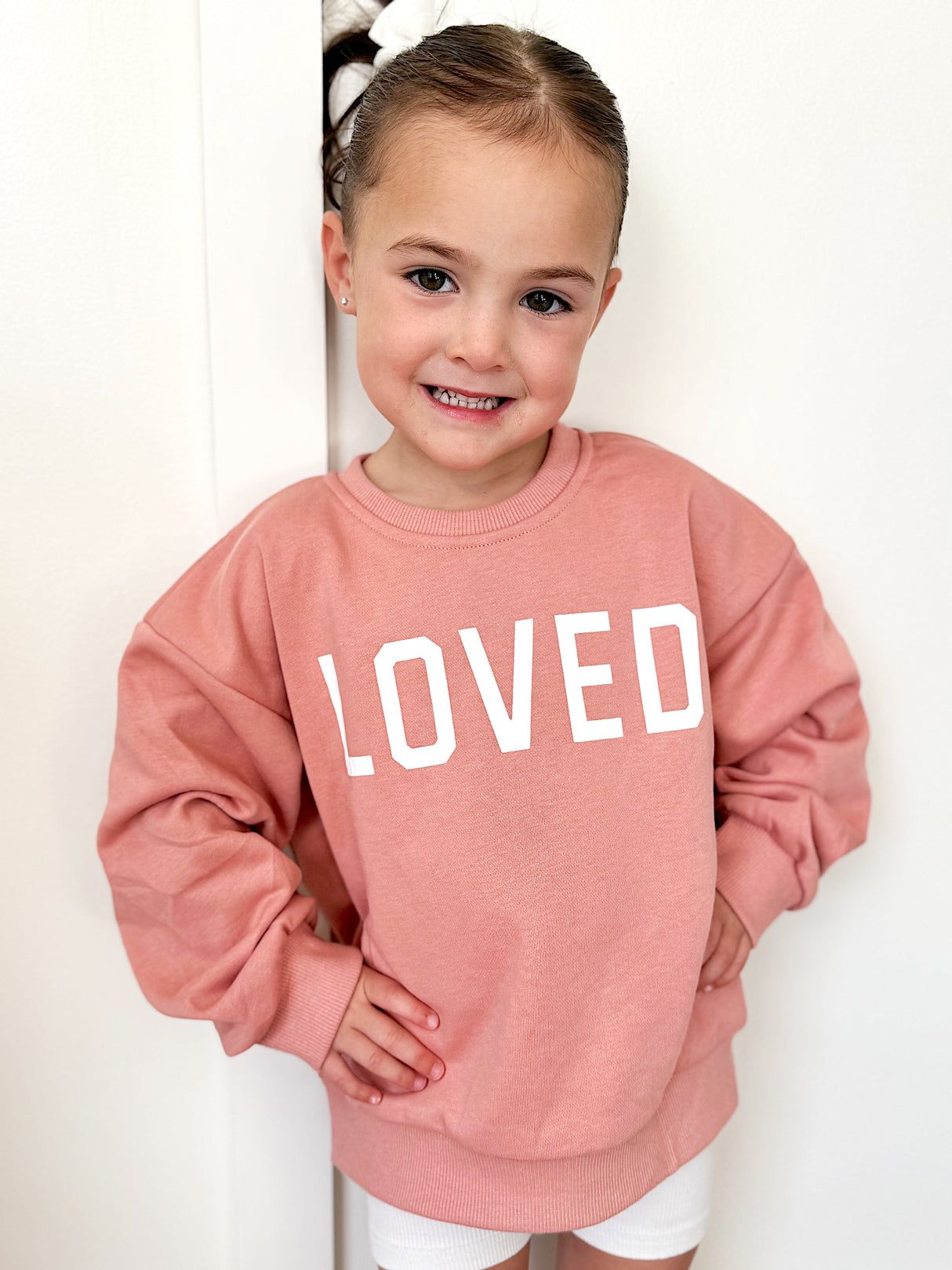Sudadera con cuello redondo Loved - Rojo o Rosa