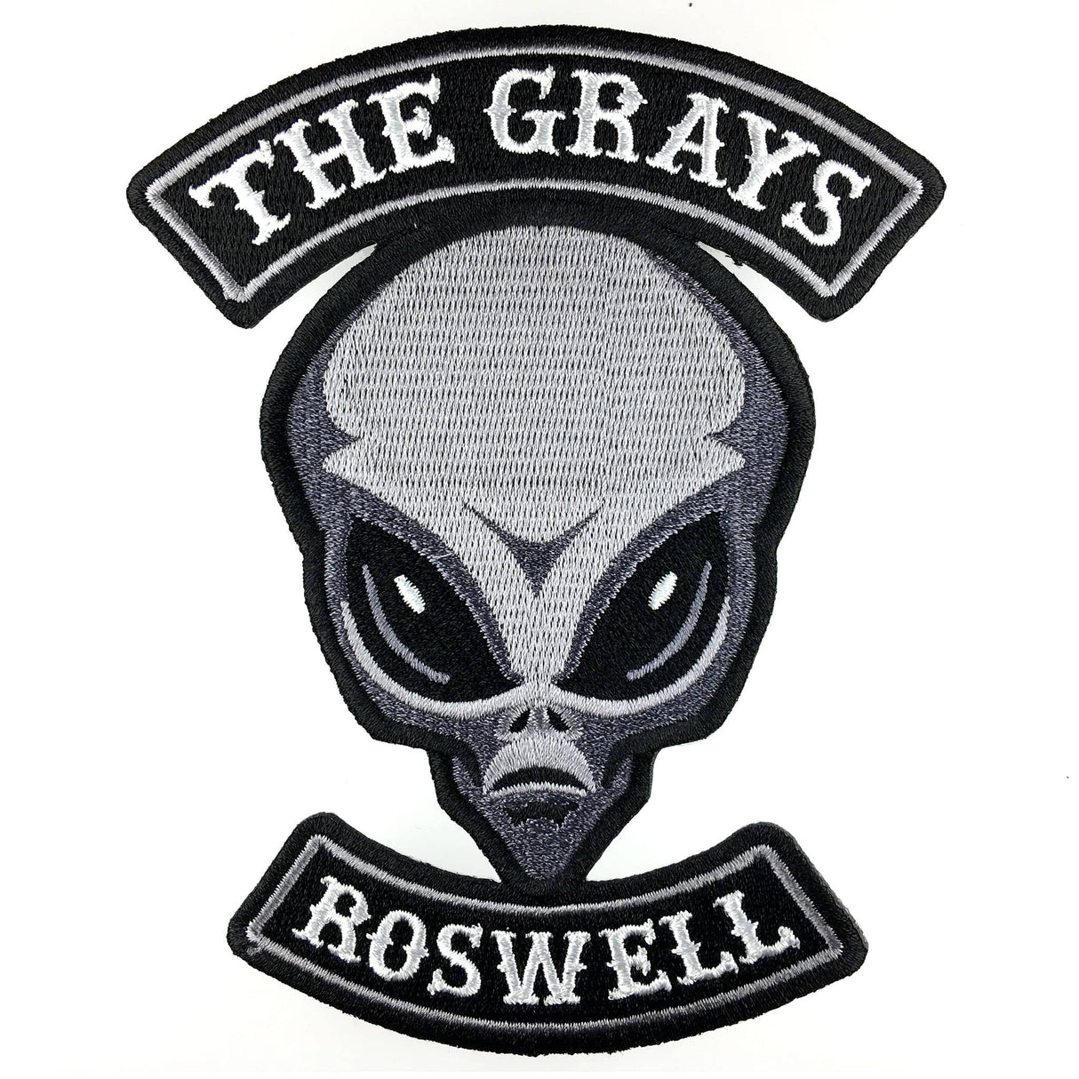 The Grays Alien Embroidered Patch: Iron-on