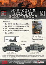 Flames of War: German SD KFZ 221 and 222 Light Scout Troop (Mid War)