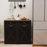 Cubo de basura basculante con enchufes y estante ajustable