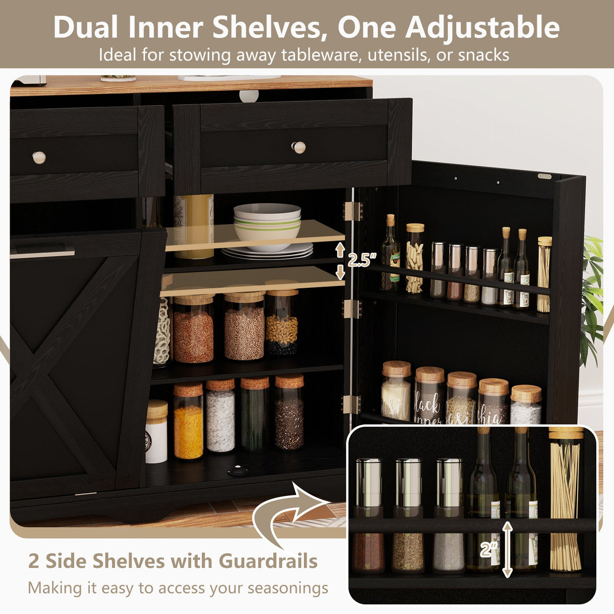 Cubo de basura basculante con enchufes y estante ajustable