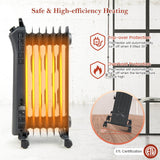 1500W Oil Filled Space Heater with 3-Level Heat