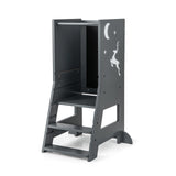 Toddler Kitchen Stool Baby Standing Tower with Chalkboard and Whiteboard
