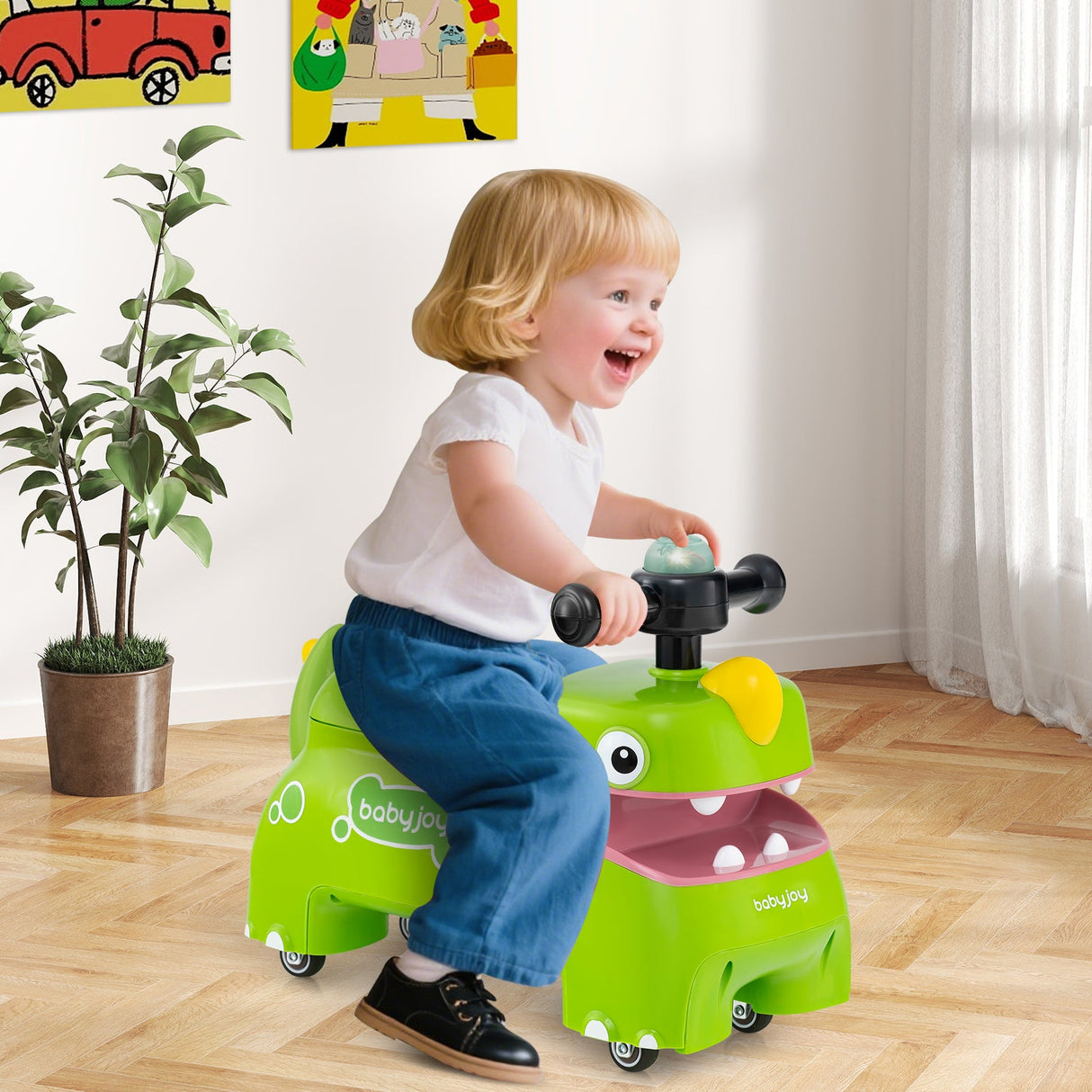 Coche deslizante andador para niños pequeños con luces y música