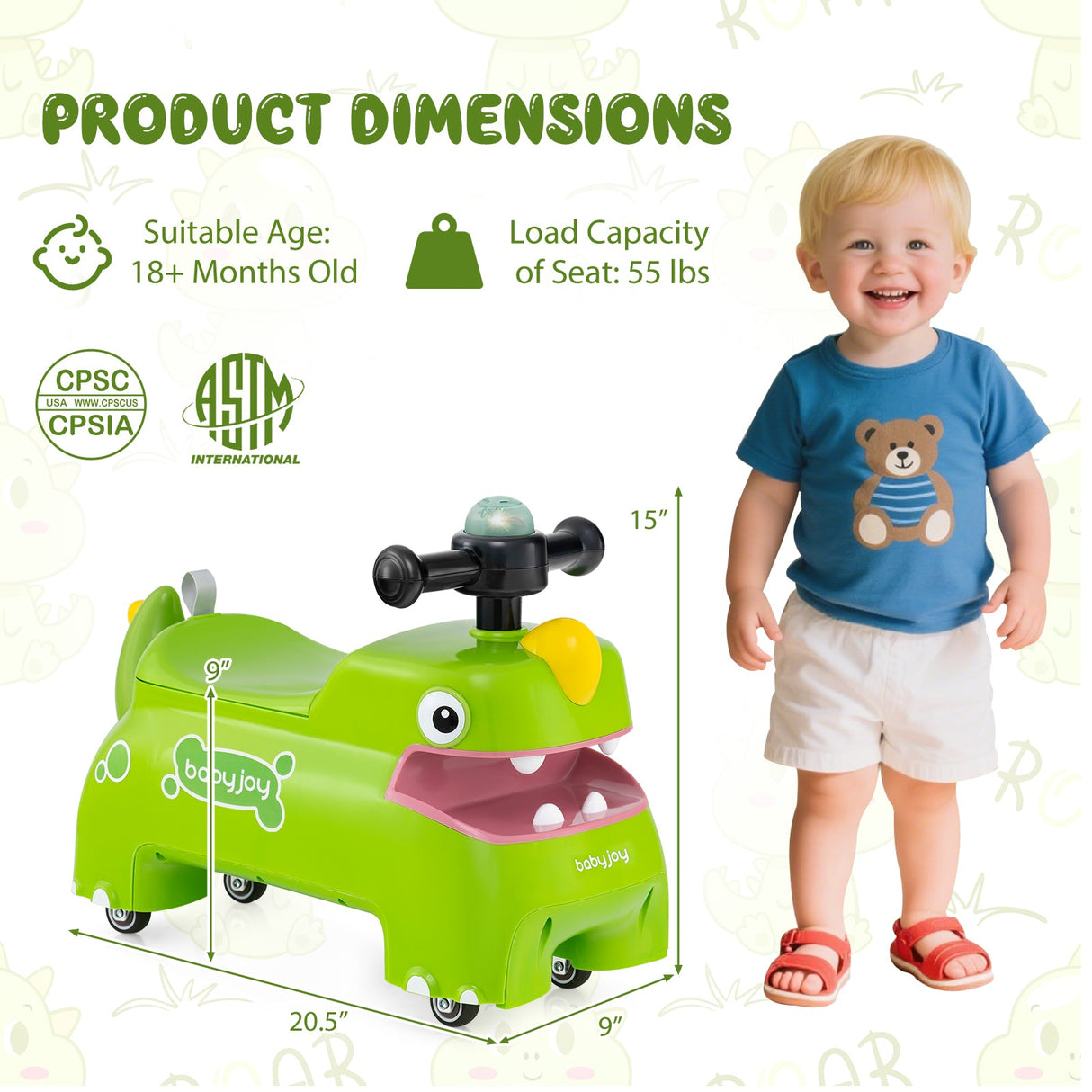 Coche deslizante andador para niños pequeños con luces y música
