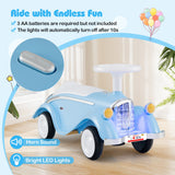Coche clásico deslizante para niños pequeños con bocina y faro LED
