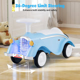 Coche clásico deslizante para niños pequeños con bocina y faro LED