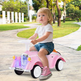 Coche clásico deslizante para niños pequeños con bocina y faro LED