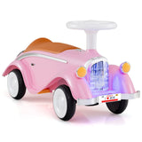 Coche clásico deslizante para niños pequeños con bocina y faro LED