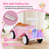 Coche clásico deslizante para niños pequeños con bocina y faro LED