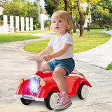 Coche clásico deslizante para niños pequeños con bocina y faro LED